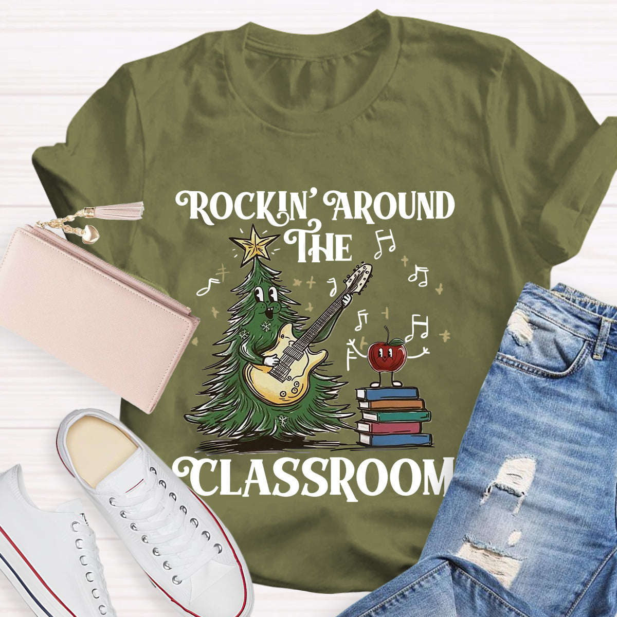 Rockin' Around The Classroom Teacher Christmas T-Shirt