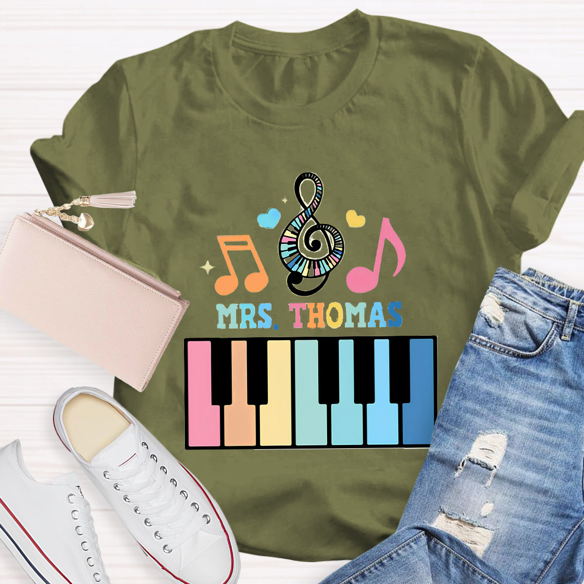 Personalize Name Piano Teacher T-Shirt