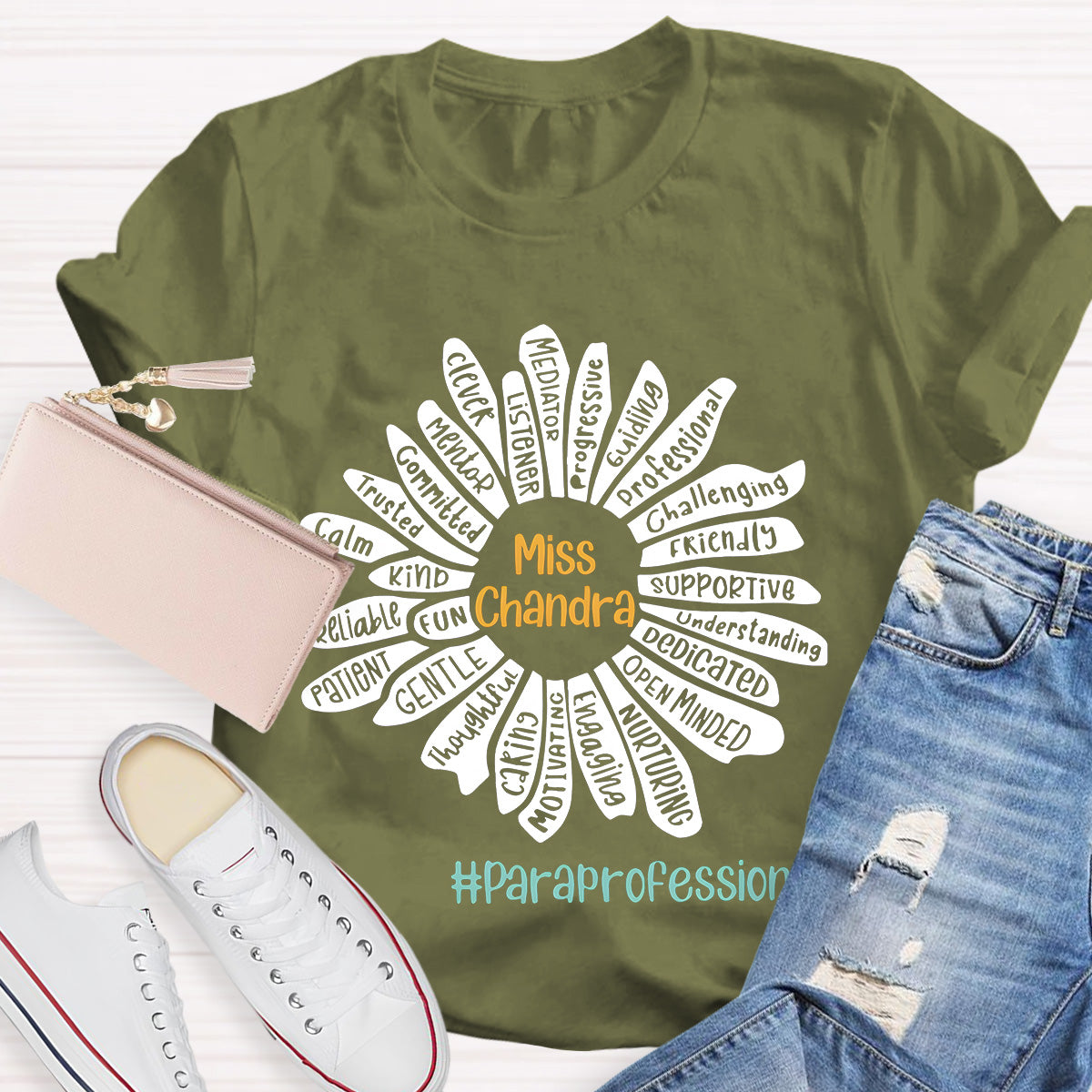 Personalized Para Name Open Minded Teacher T-Shirt