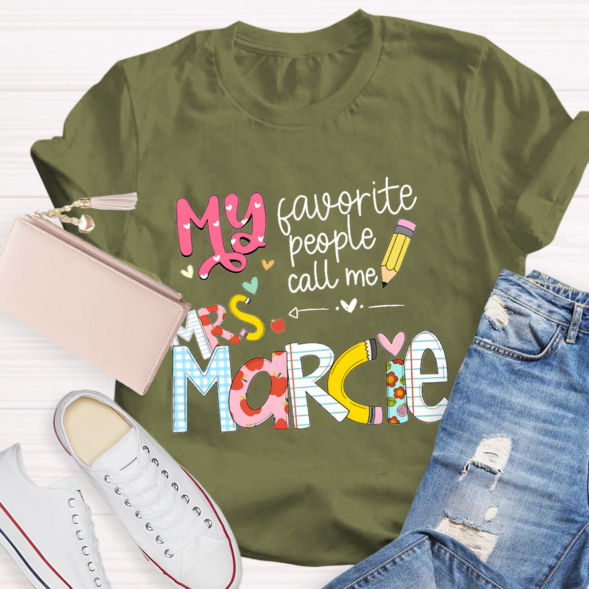 Personalized Teacher 's Name My Favorite People Call Me T-Shirt