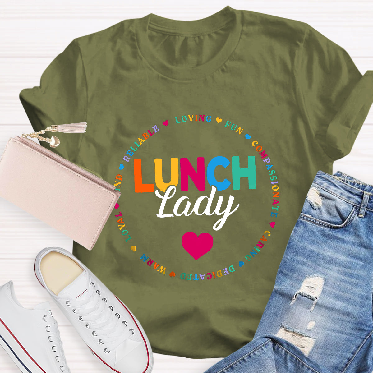 Lunch Lady Warm Heart Teacher T-Shirt