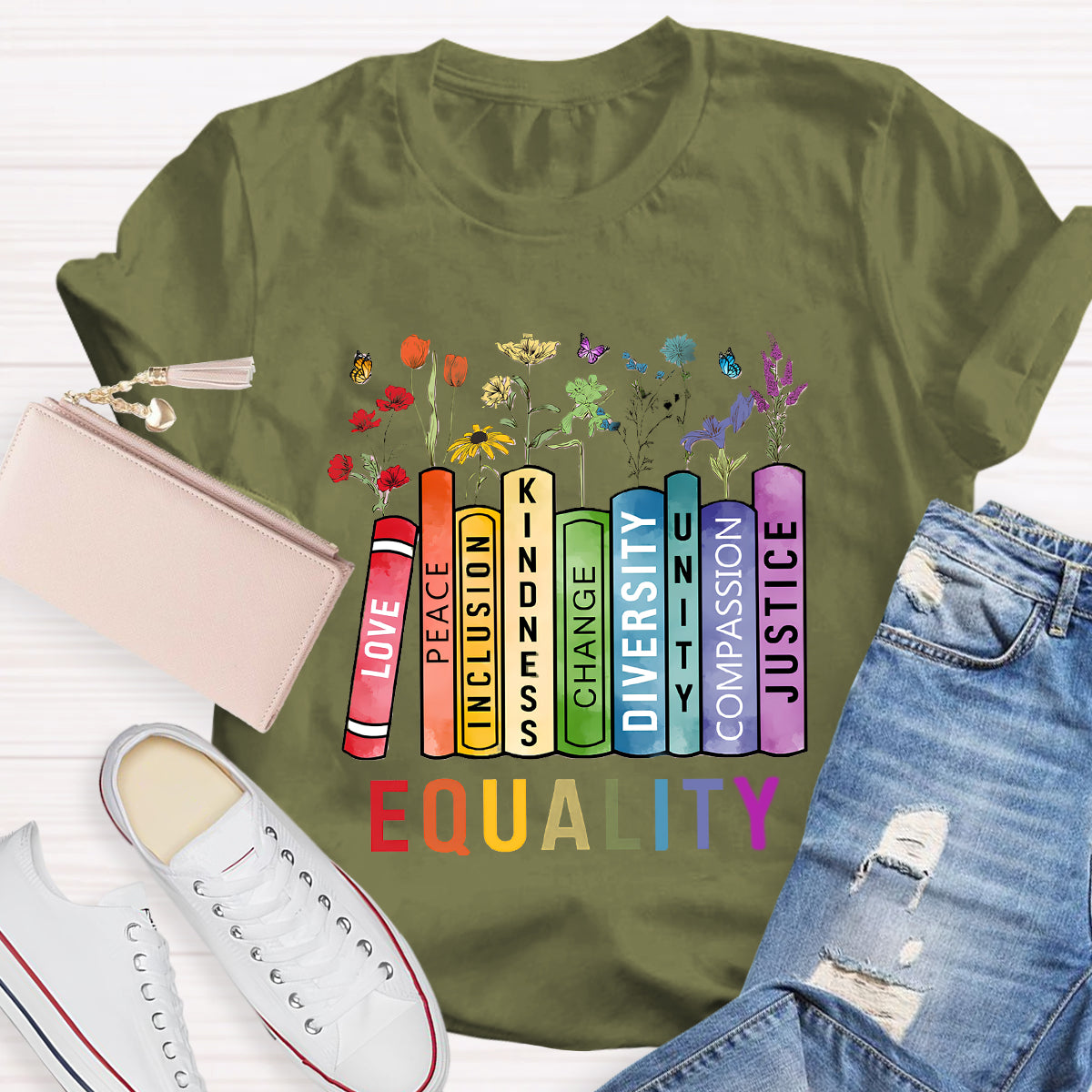 Equality Love Kindness Teacher T-Shirt