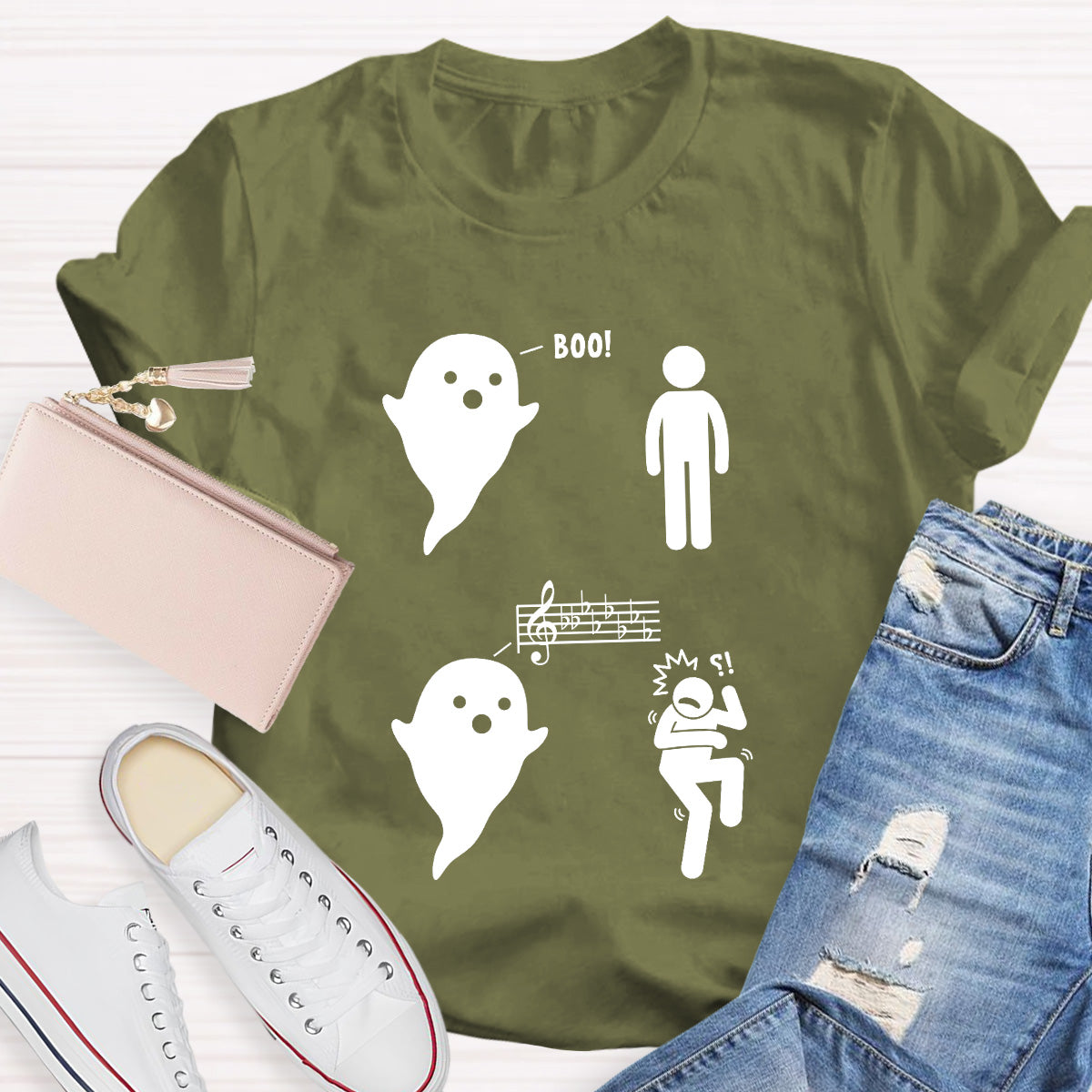 Scary Ghost And Music Teacher T-Shirt