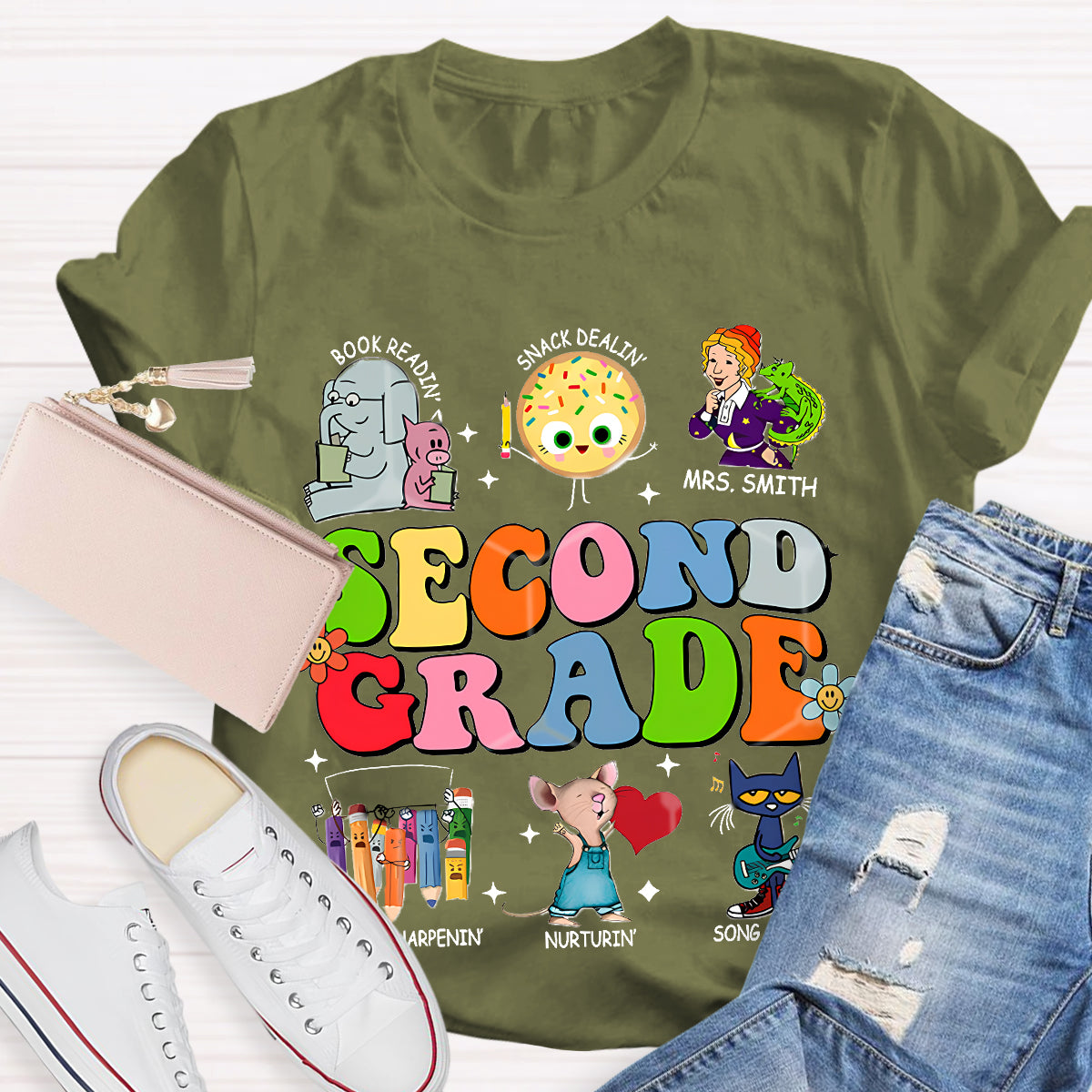 Personalized Grade And Name Children's Books T-Shirt
