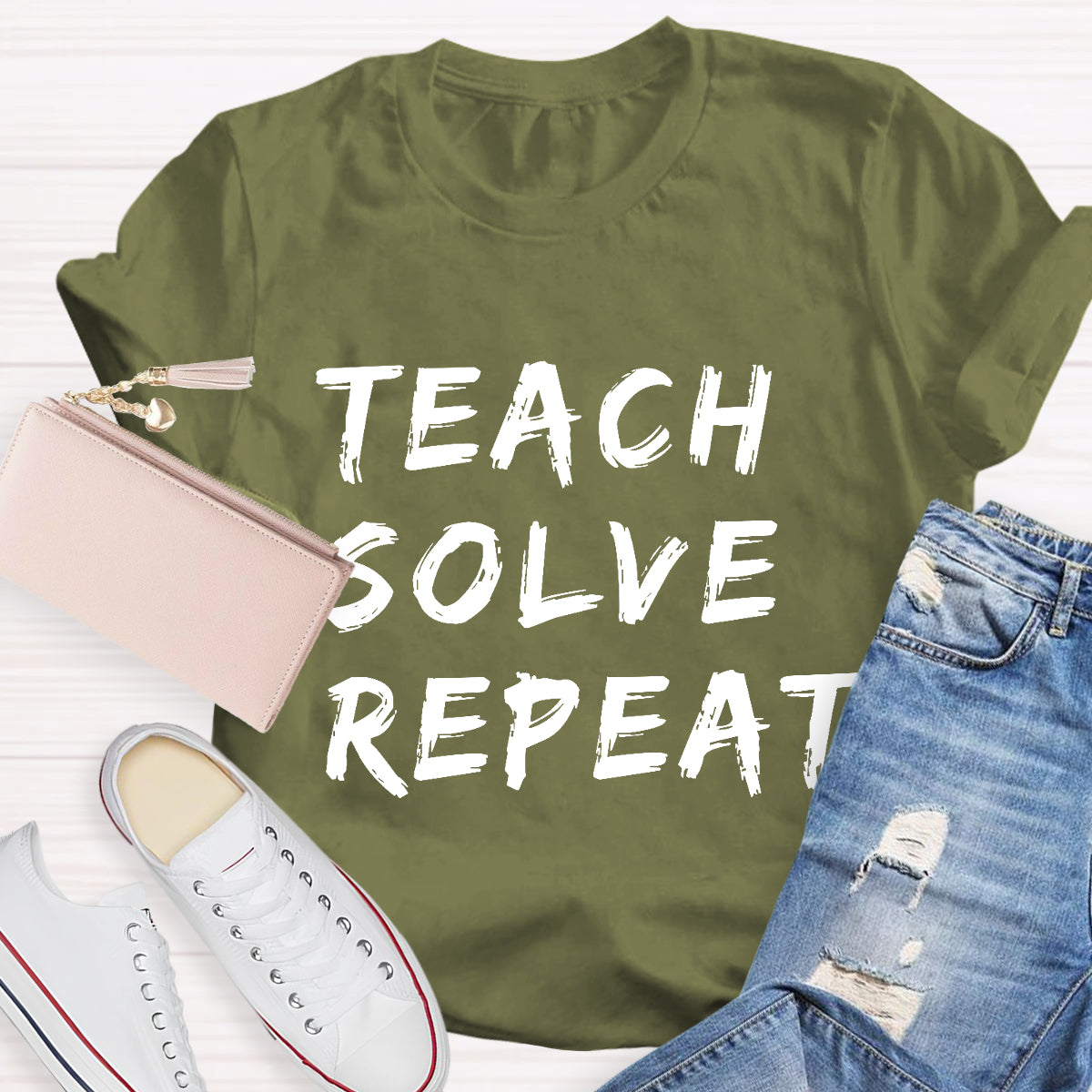 Teach Solve Repeat Teacher T-Shirt