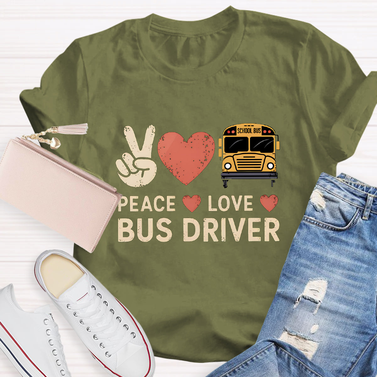 Peace Love Bus Driver T-Shirt