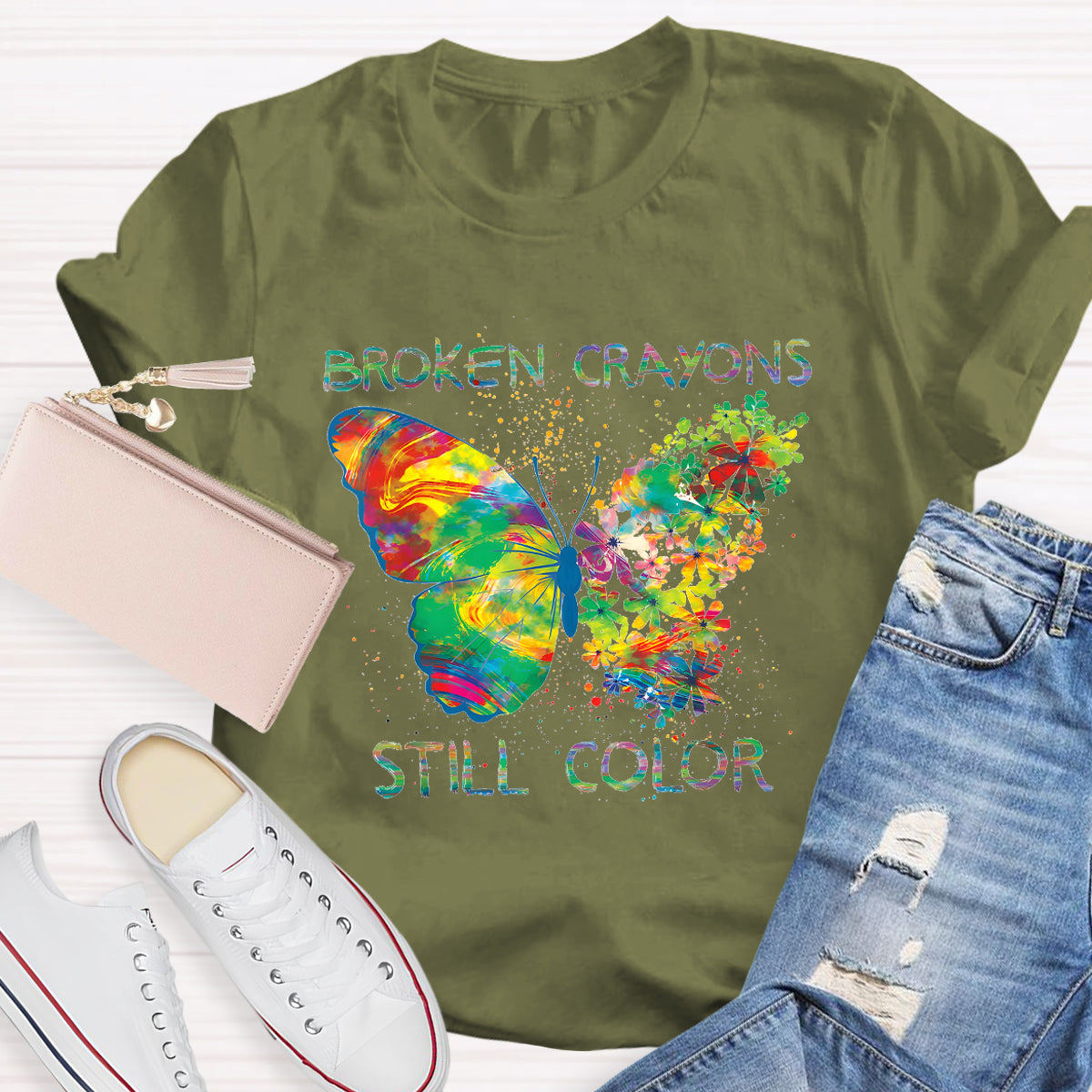 Broken Crayons Still Color Teacher T-Shirt