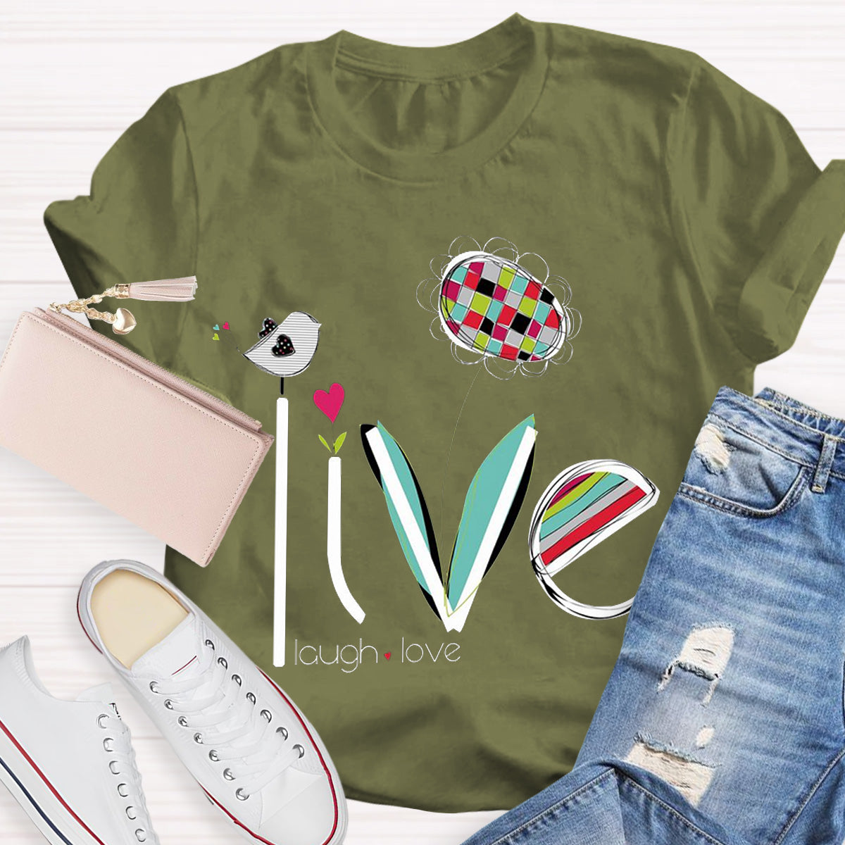 Live Laugh And Love Teacher T-Shirt