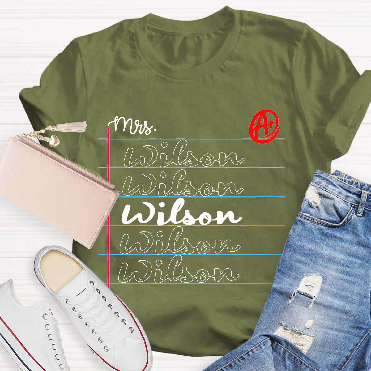 Personalized Name Notebook Teacher T-Shirt