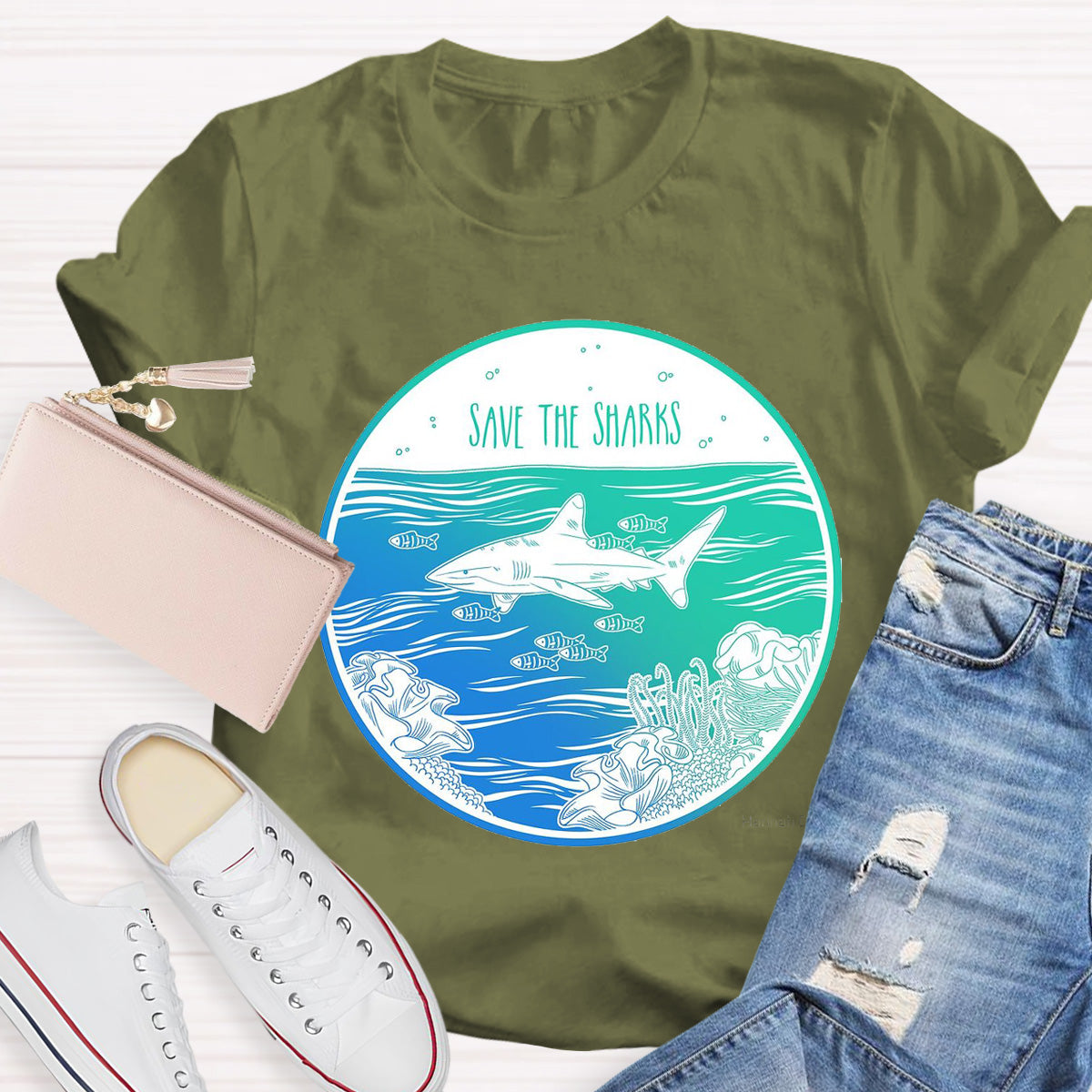 Save The Sharks Teacher T-Shirt
