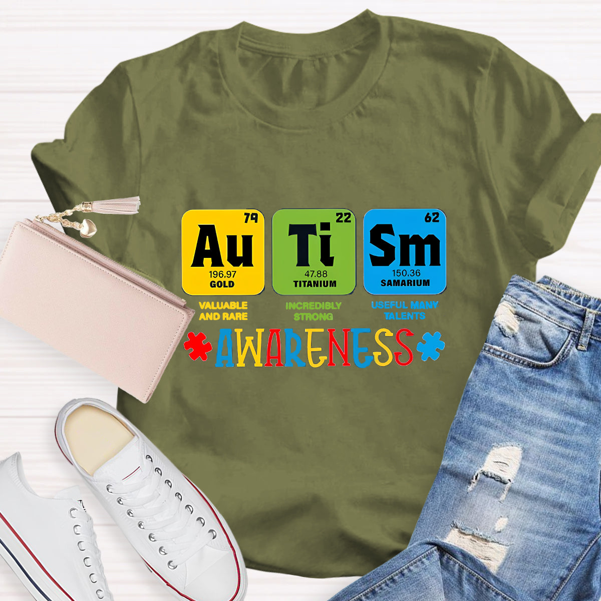 Autism Awareness Chemical Elements Teacher T-Shirt