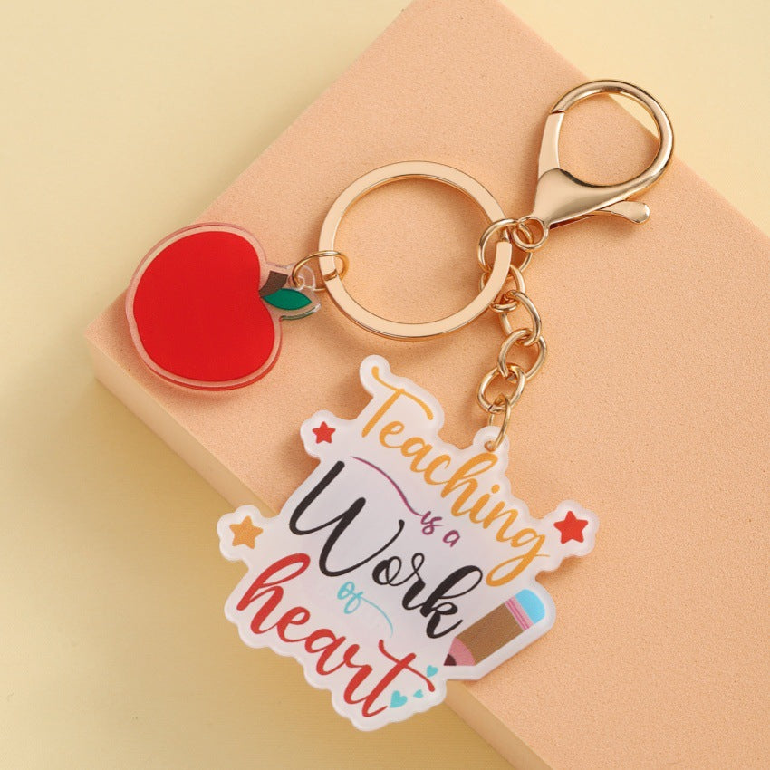 Acrylic Apple Teacher's Day Keychain