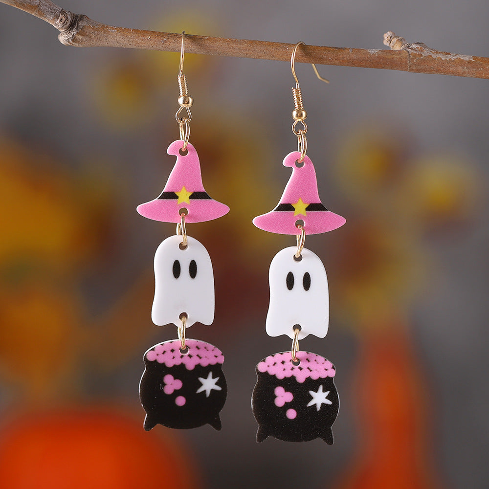 Witch Hat Ghost Magic Potion Tank Triple Pendant
