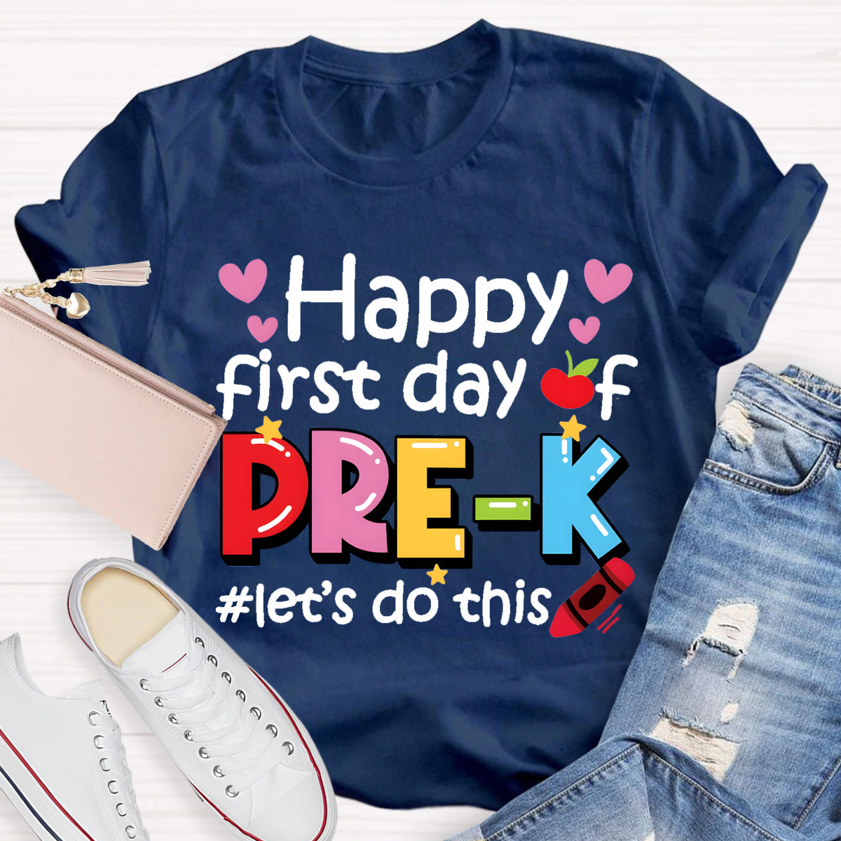 Personalized Grade Happy First Day Of Pre-k Teacher T-Shirt