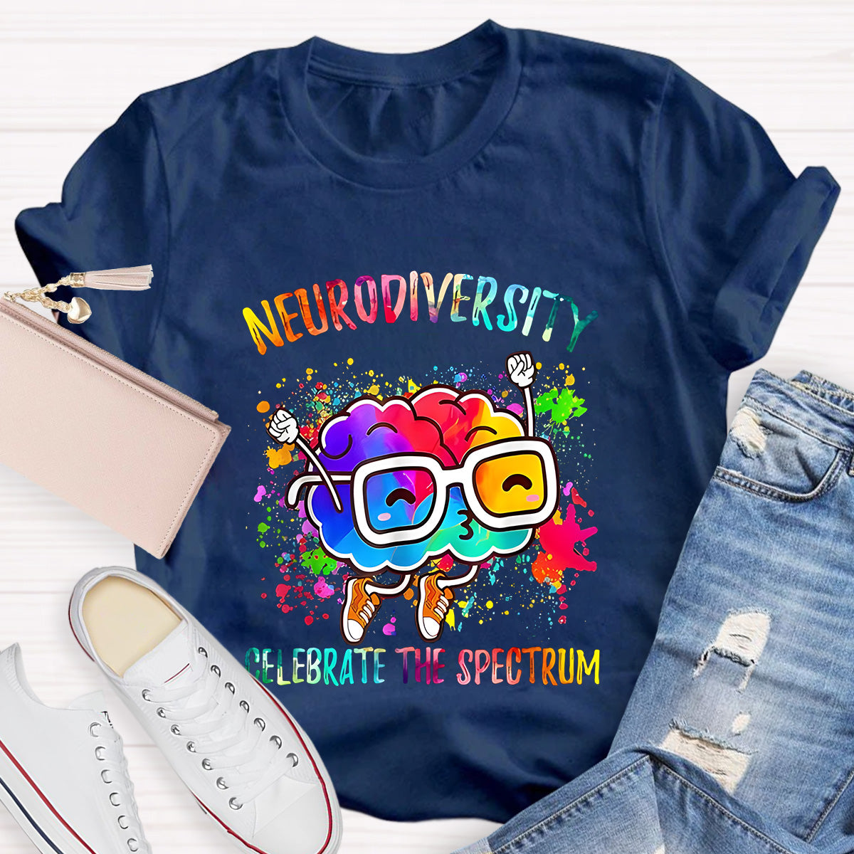 Neurodiversity Celebrate The Spectrum Teacher T-Shirt
