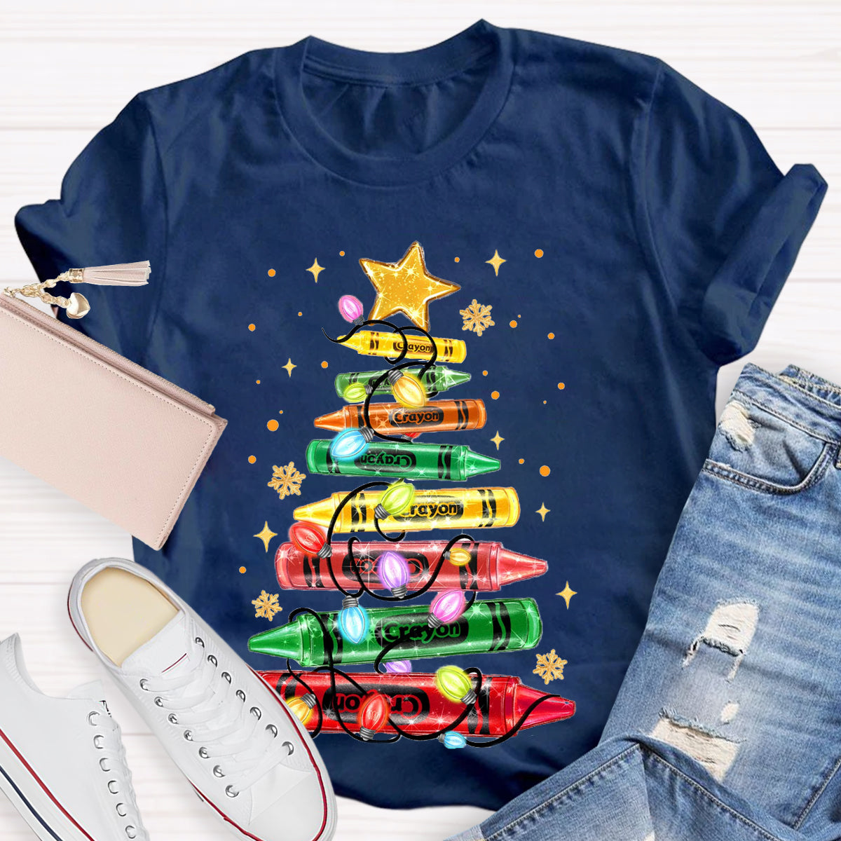 Christmas Crayon Tree T-Shirt