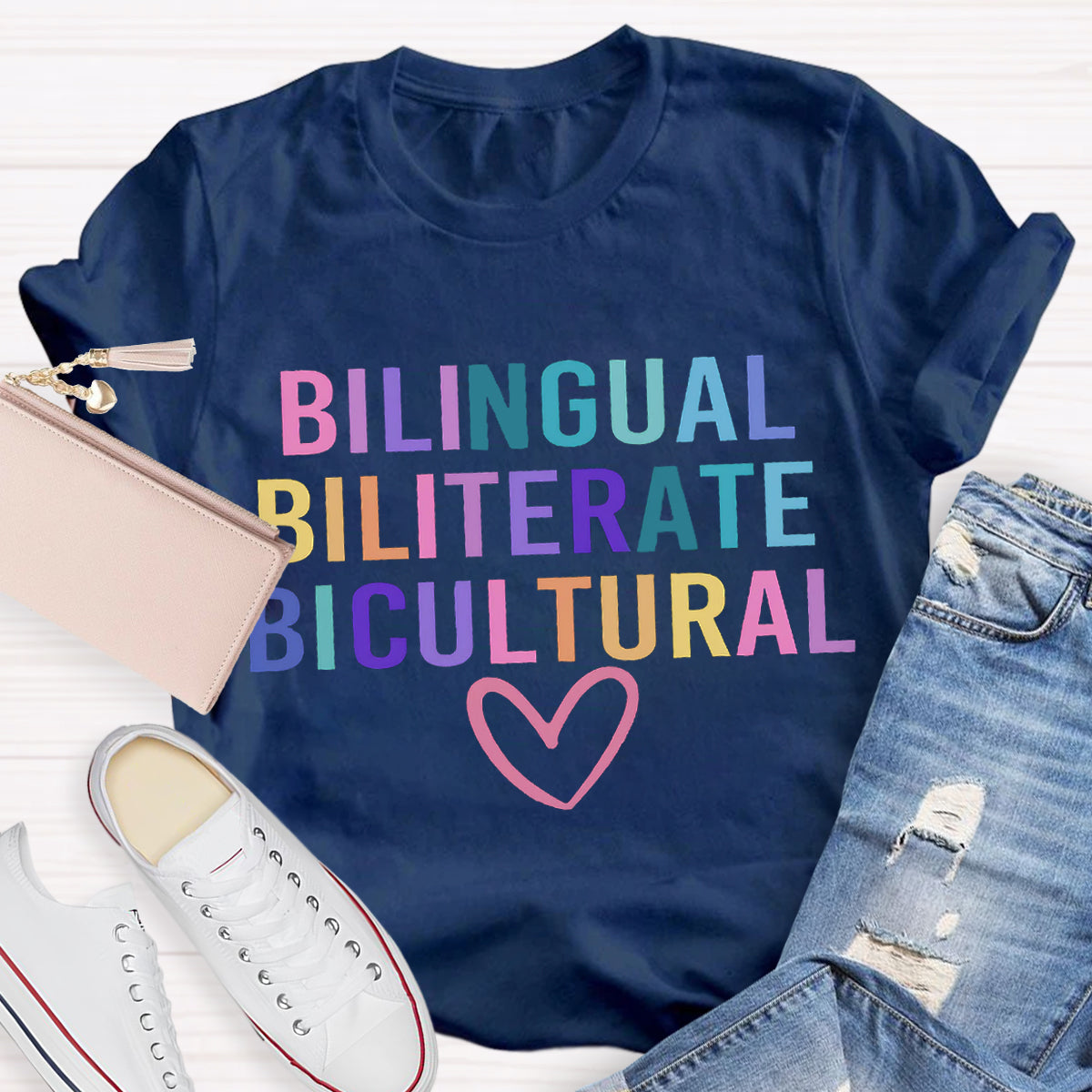 Bilingual Biliterate Bicultural Teacher T-Shirt