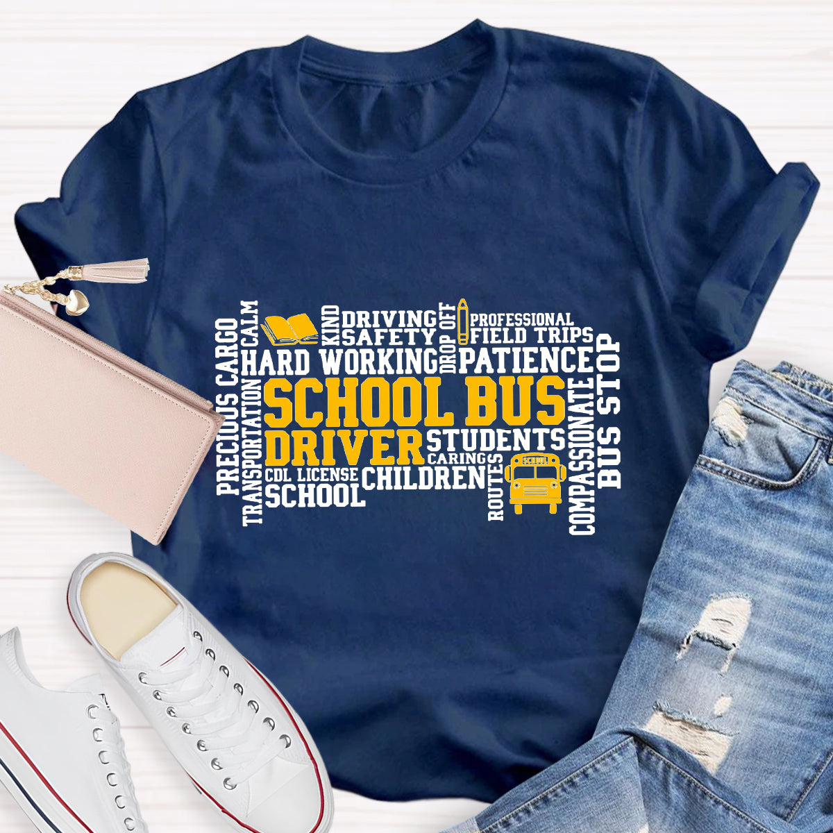 School Bus Driver Caring Students T-Shirt