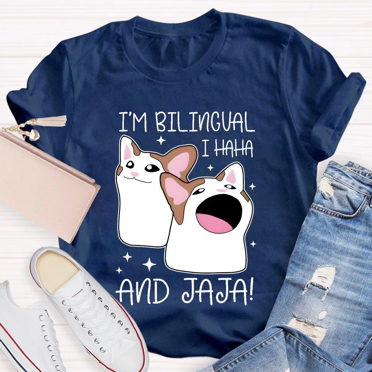 I'm Bilingual I Haha And Jaja Teacher T-Shirt