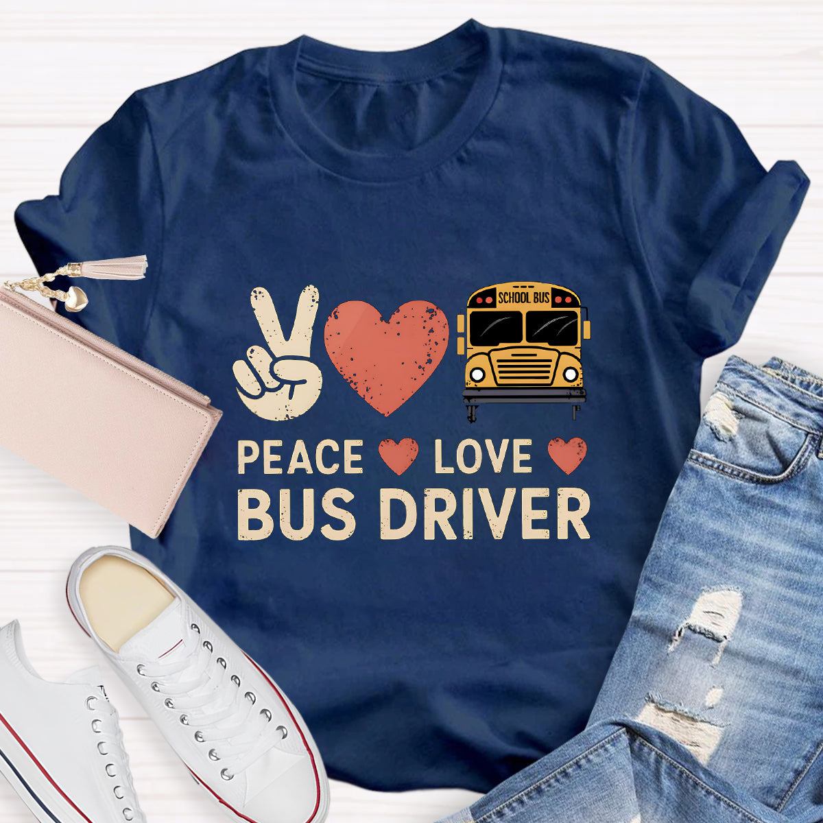 Peace Love Bus Driver T-Shirt