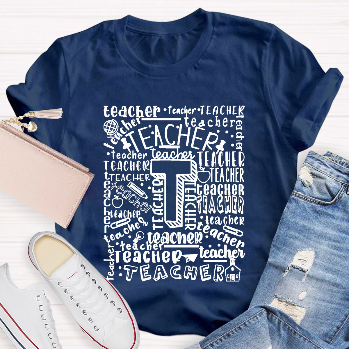 Optimistically And Positively Teacher T-Shirt