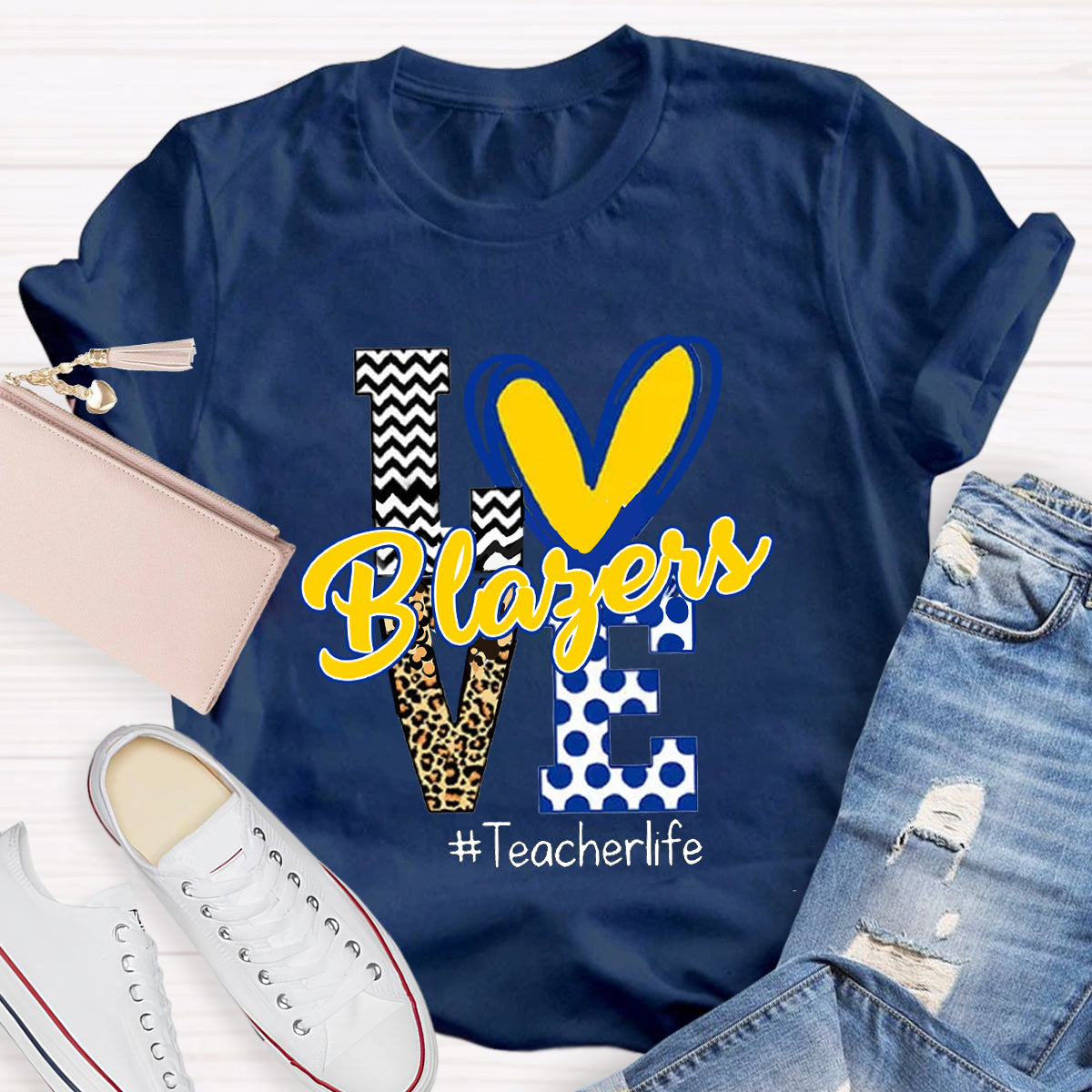 Personalized Love Mascot Teacher T-Shirt
