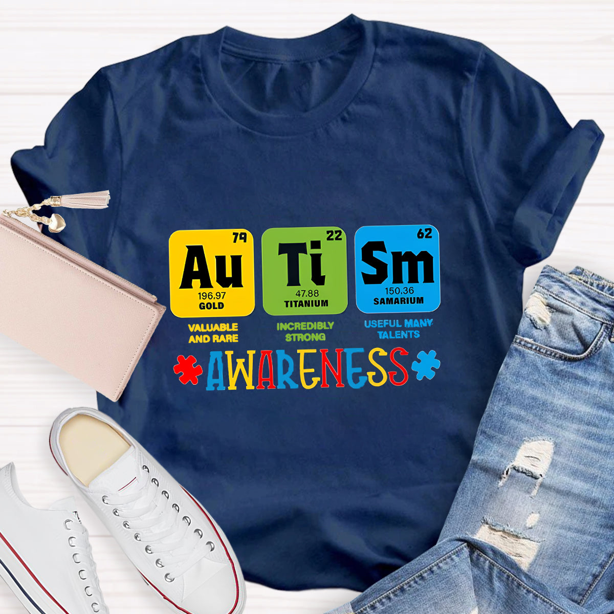 Autism Awareness Chemical Elements Teacher T-Shirt