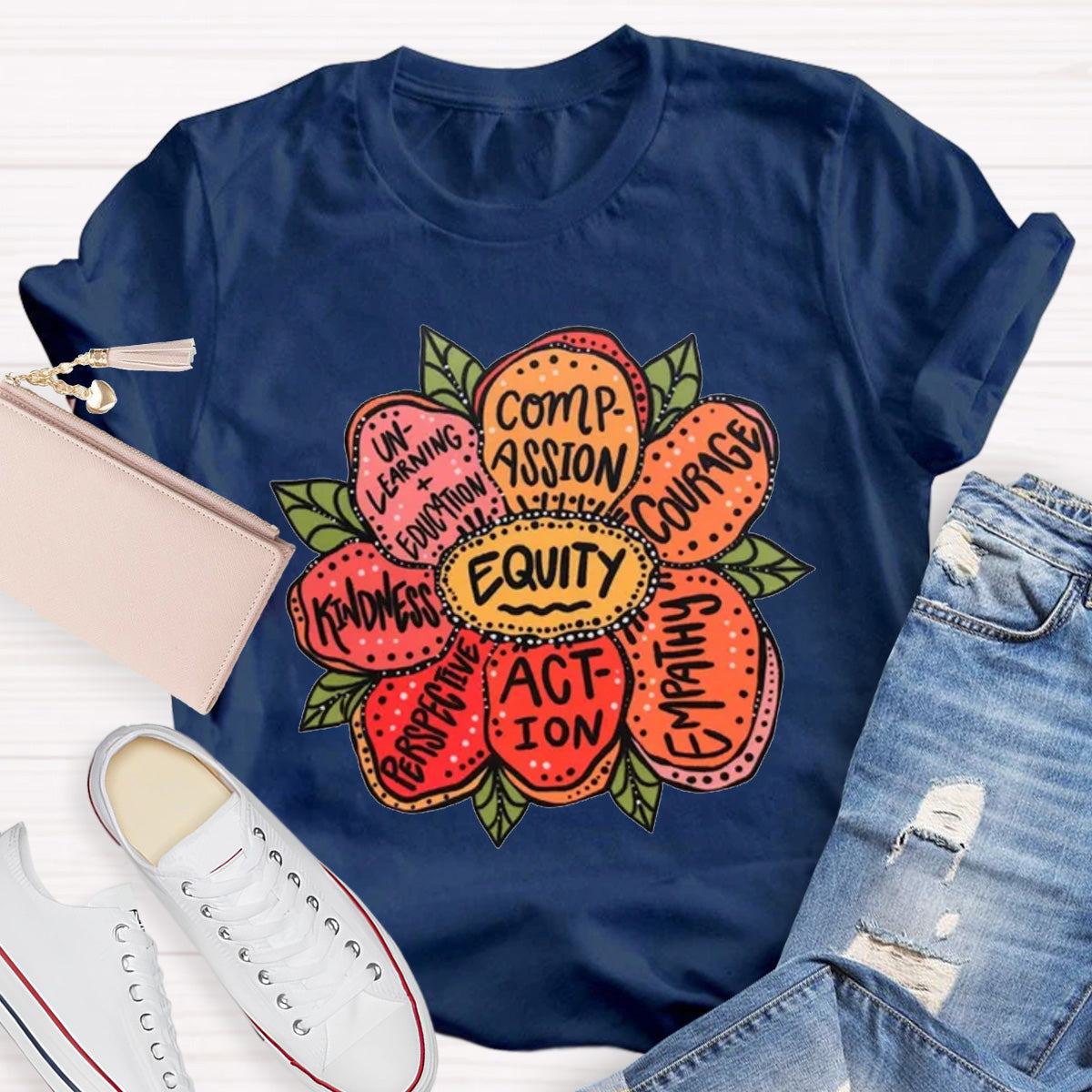 Action Kindness Equity Teacher T-Shirt