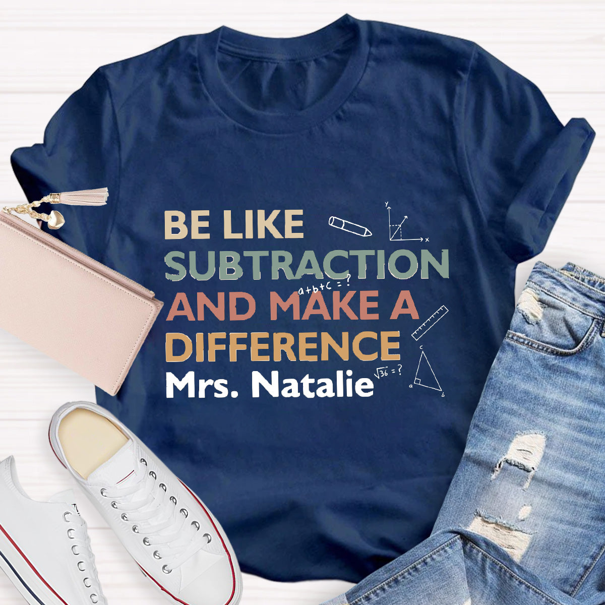 Personalized Name Make A Difference Teacher T-Shirt