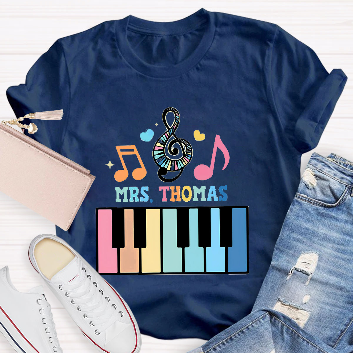 Personalize Name Piano Teacher T-Shirt