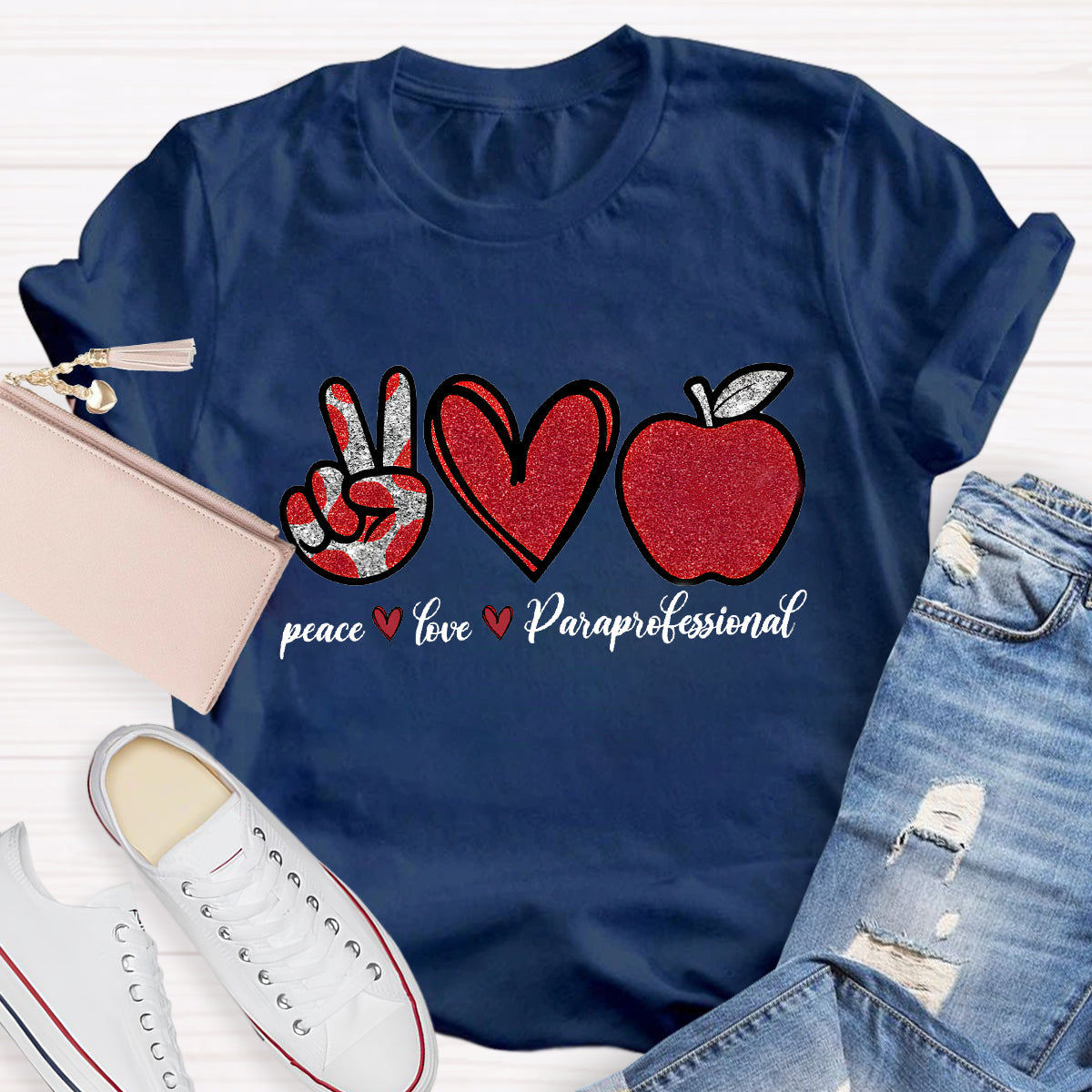 Peace Love Professional Teacher T-Shirt
