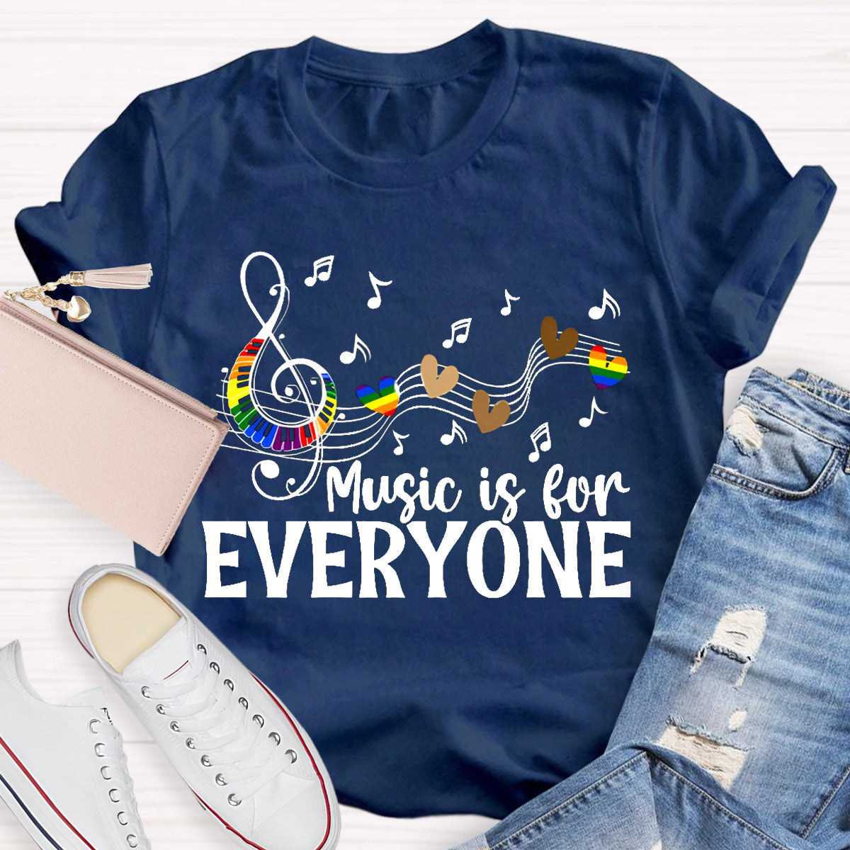 Music Is For Everyone Teacher T-Shirt