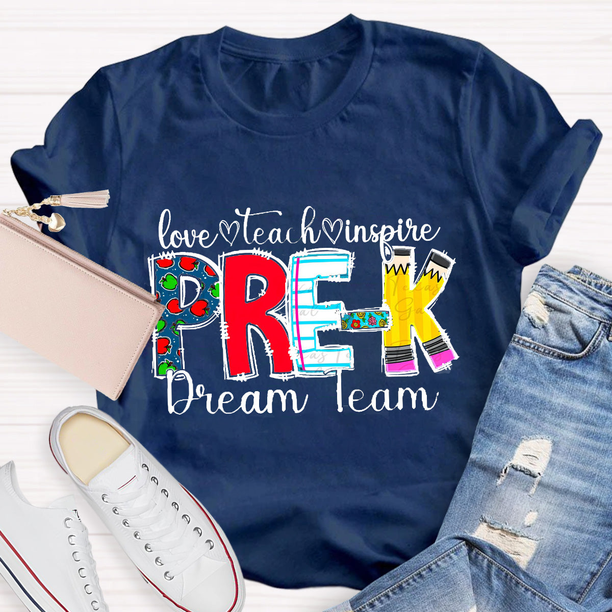 Personalized Grade Dream Team Love Teach Inspire Dream Team Teacher T-Shirt