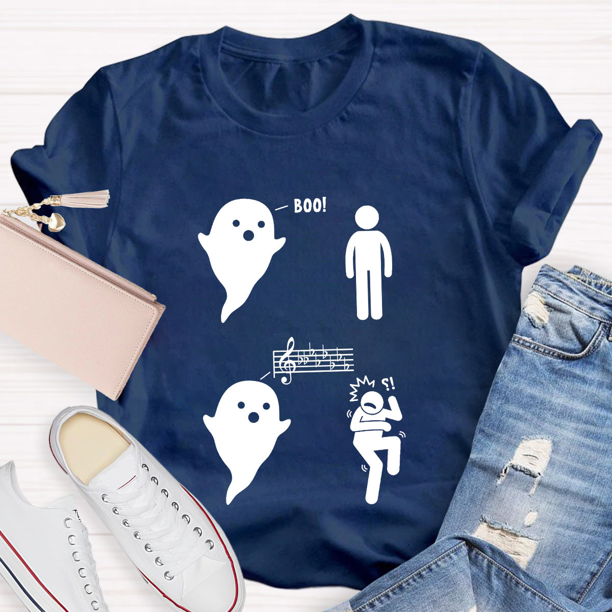 Scary Ghost And Music Teacher T-Shirt