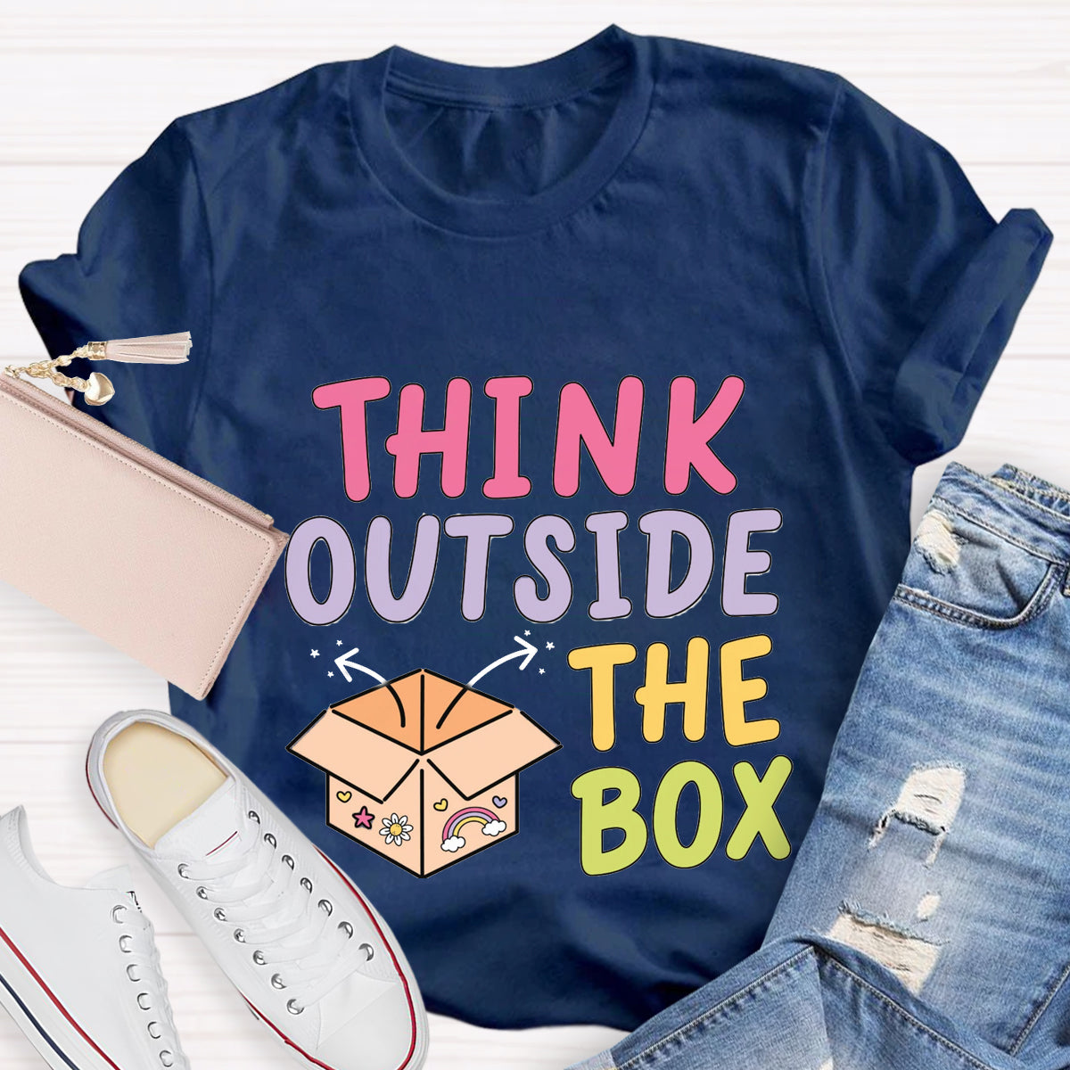 Think Out Side The Box Teacher T-Shirt