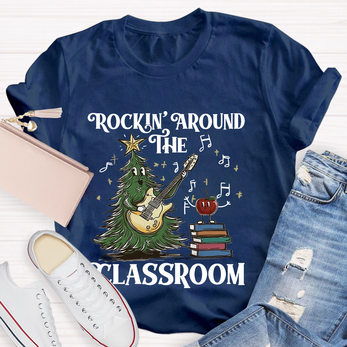 Rockin' Around The Classroom Teacher Christmas T-Shirt