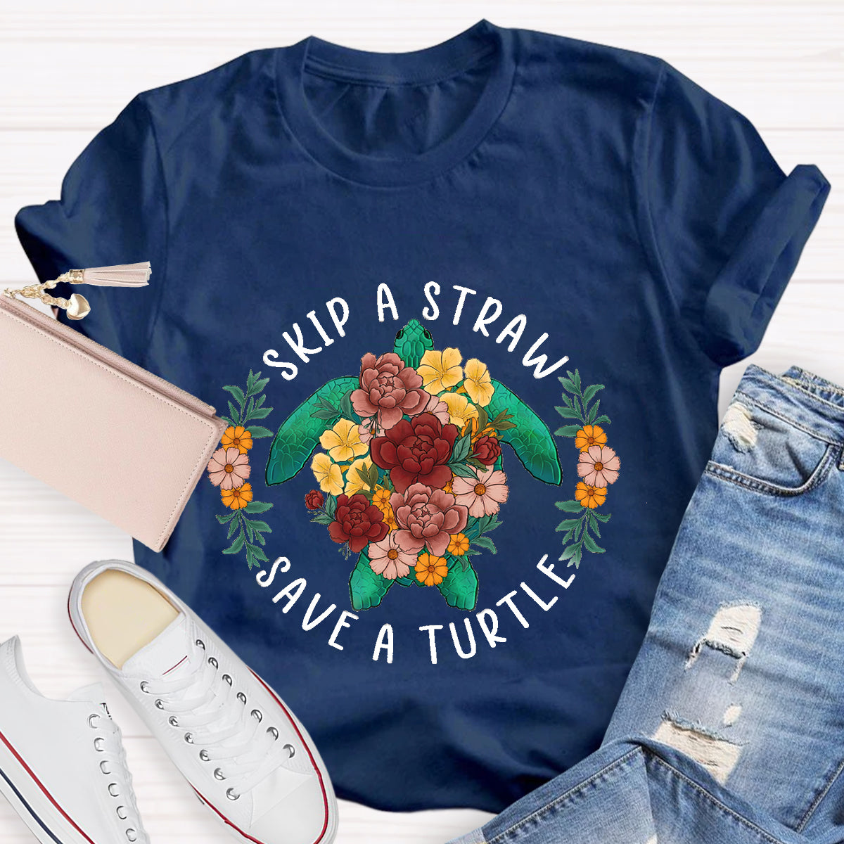 Skip A Straw Save A Turtle T-Shirt