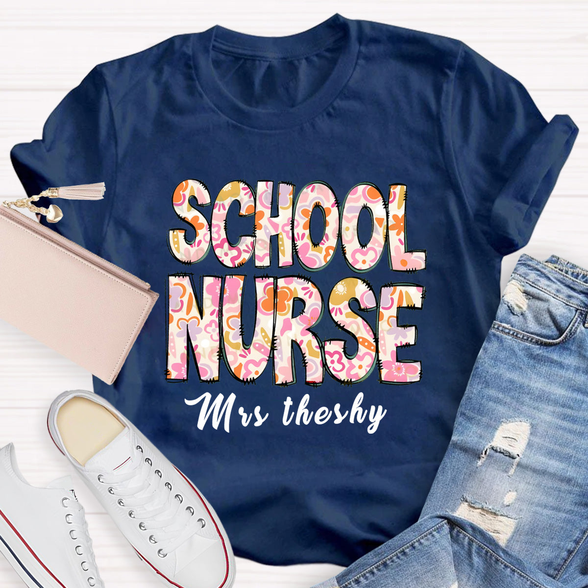 Personalized Name School Nurse Miss Theshy T-Shirt