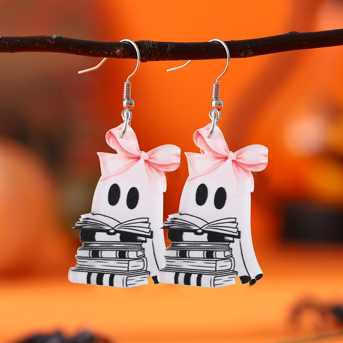 Colorful Bow Ghost Drop Earrings