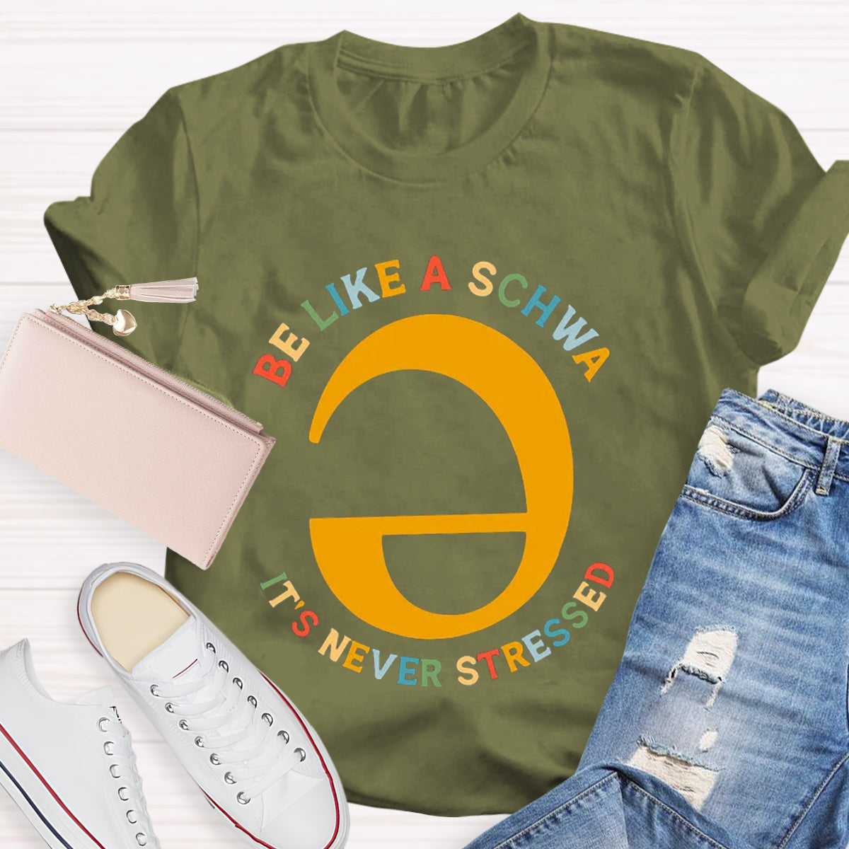 Be Like A Schwa It's Never Stressed Teacher T-Shirt
