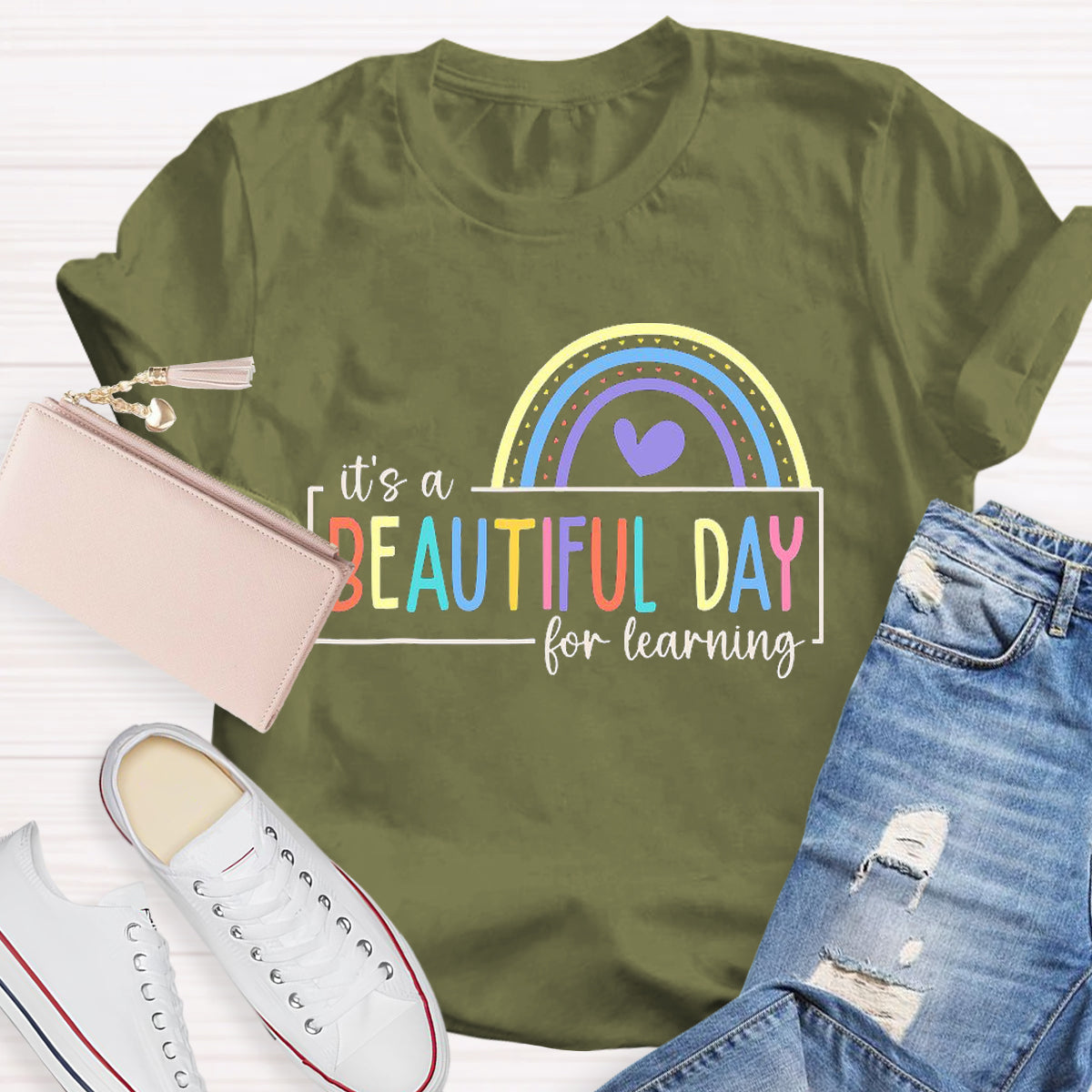 It's A Beautiful Day For Learning Teacher T-Shirt