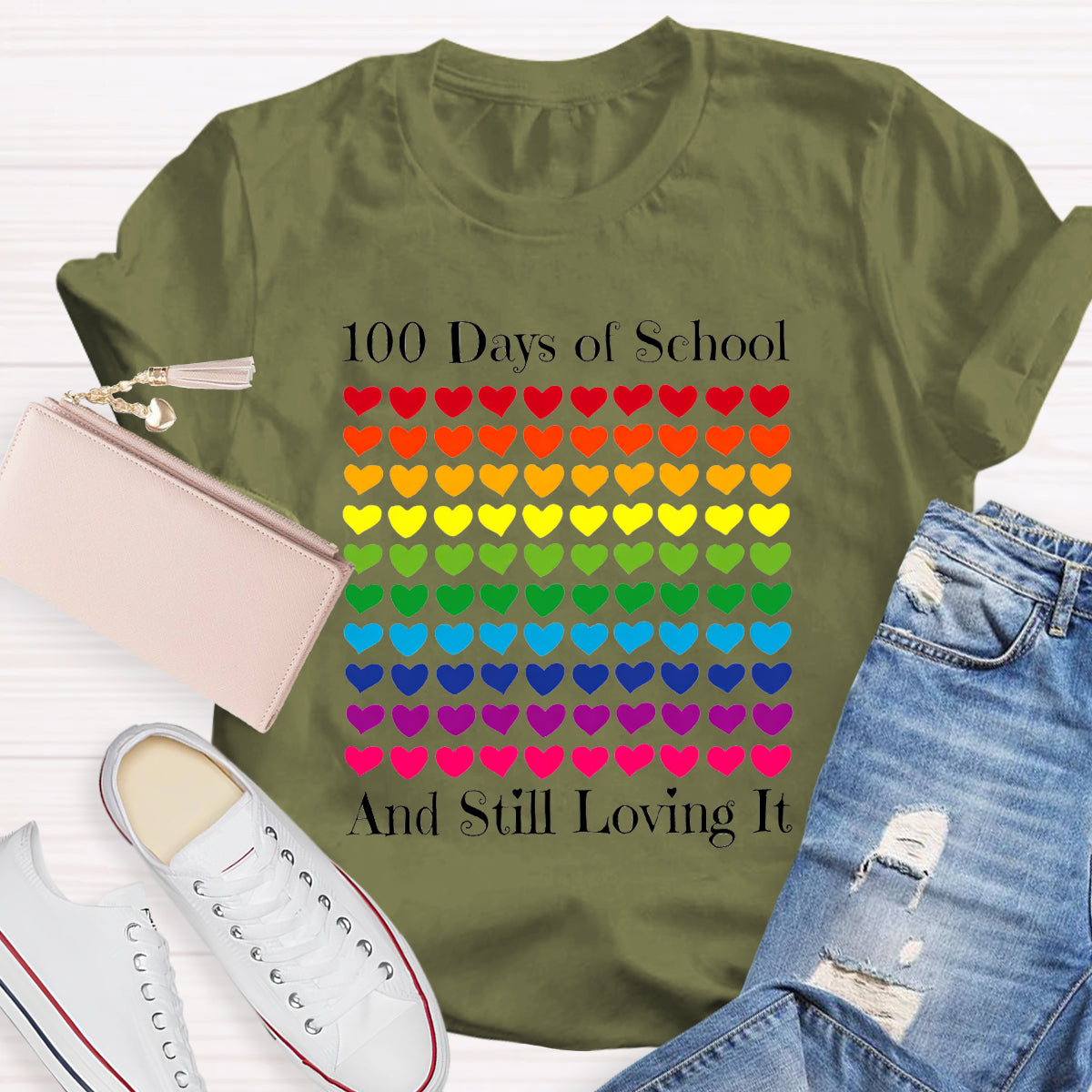 100 Days Of School And Still Loving It Teacher T-Shirt