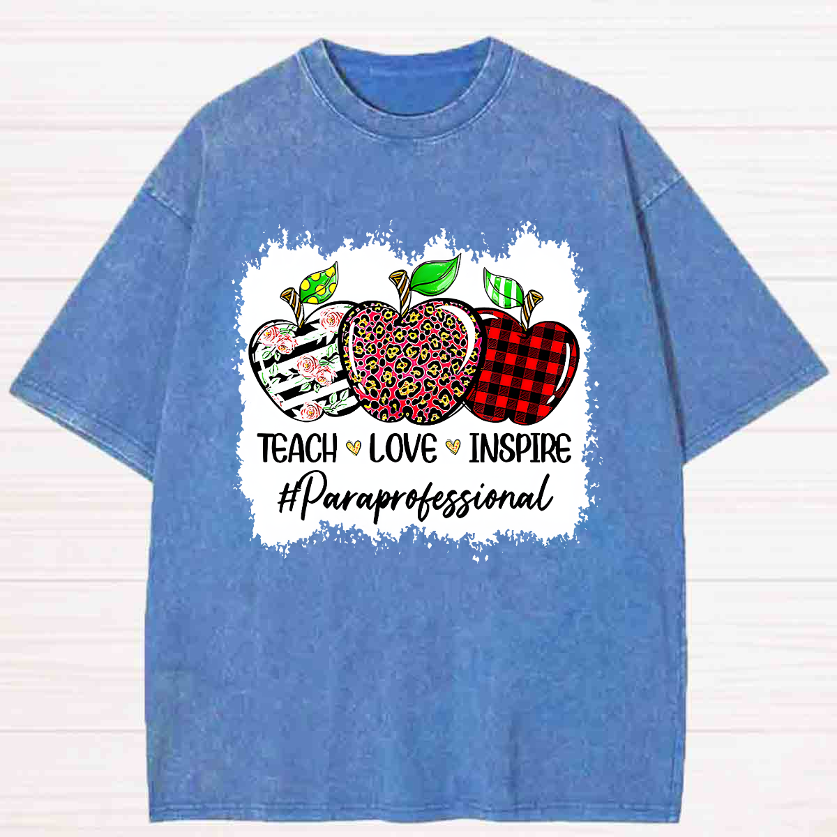Teach Love Inspire Para Washed T-shirt