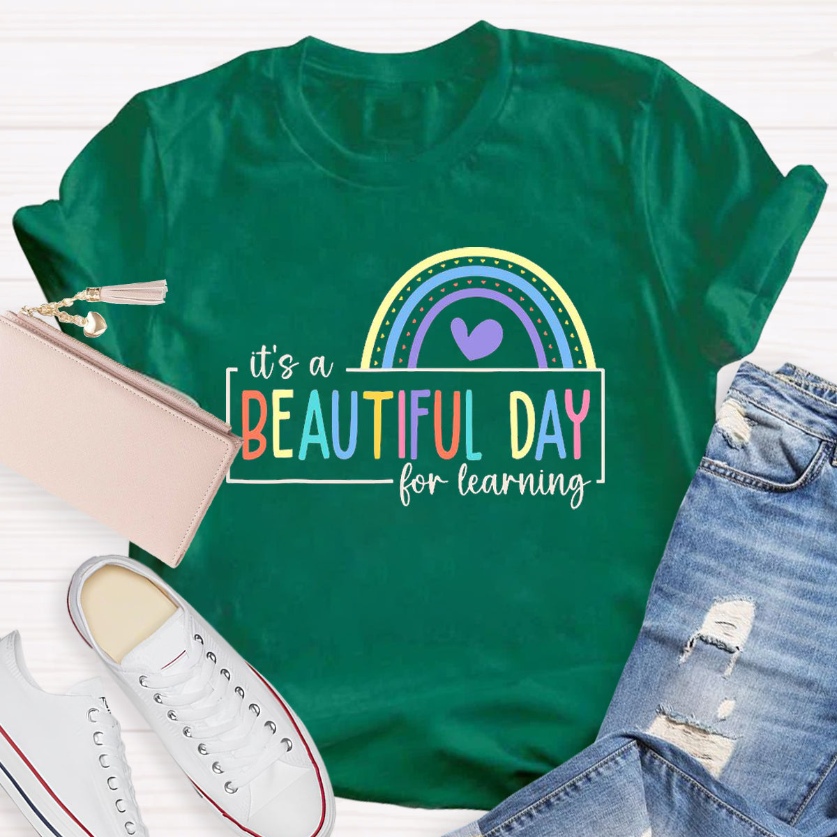 It's A Beautiful Day For Learning Teacher T-Shirt