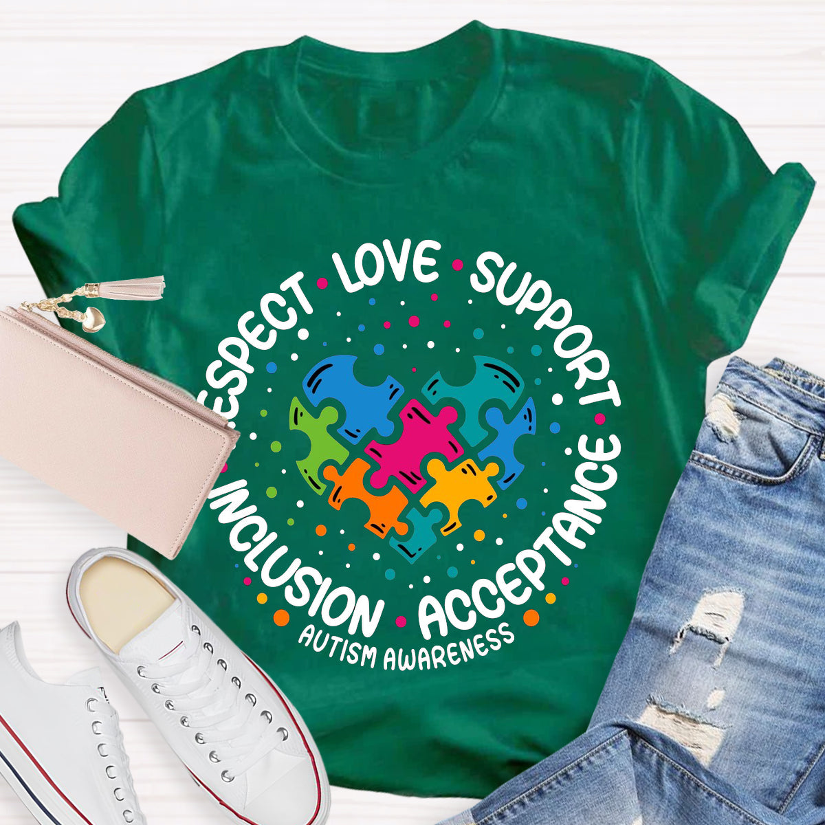 Love Support Acceptance Inclusion Respect Autism Awareness T-Shirt