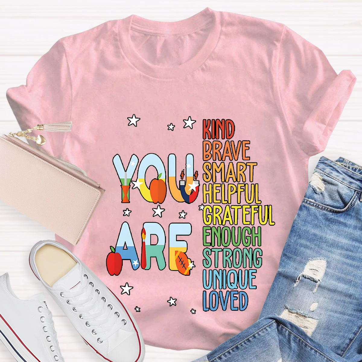 You Are Kind And Brave Teacher T-Shirt