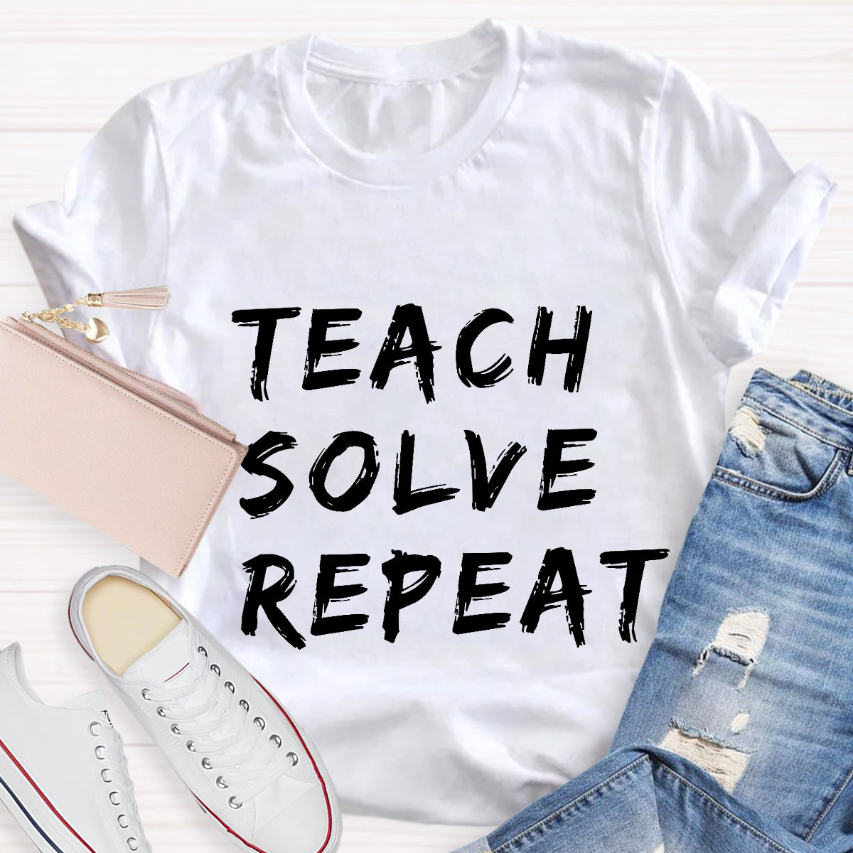 Teach Solve Repeat Teacher T-Shirt