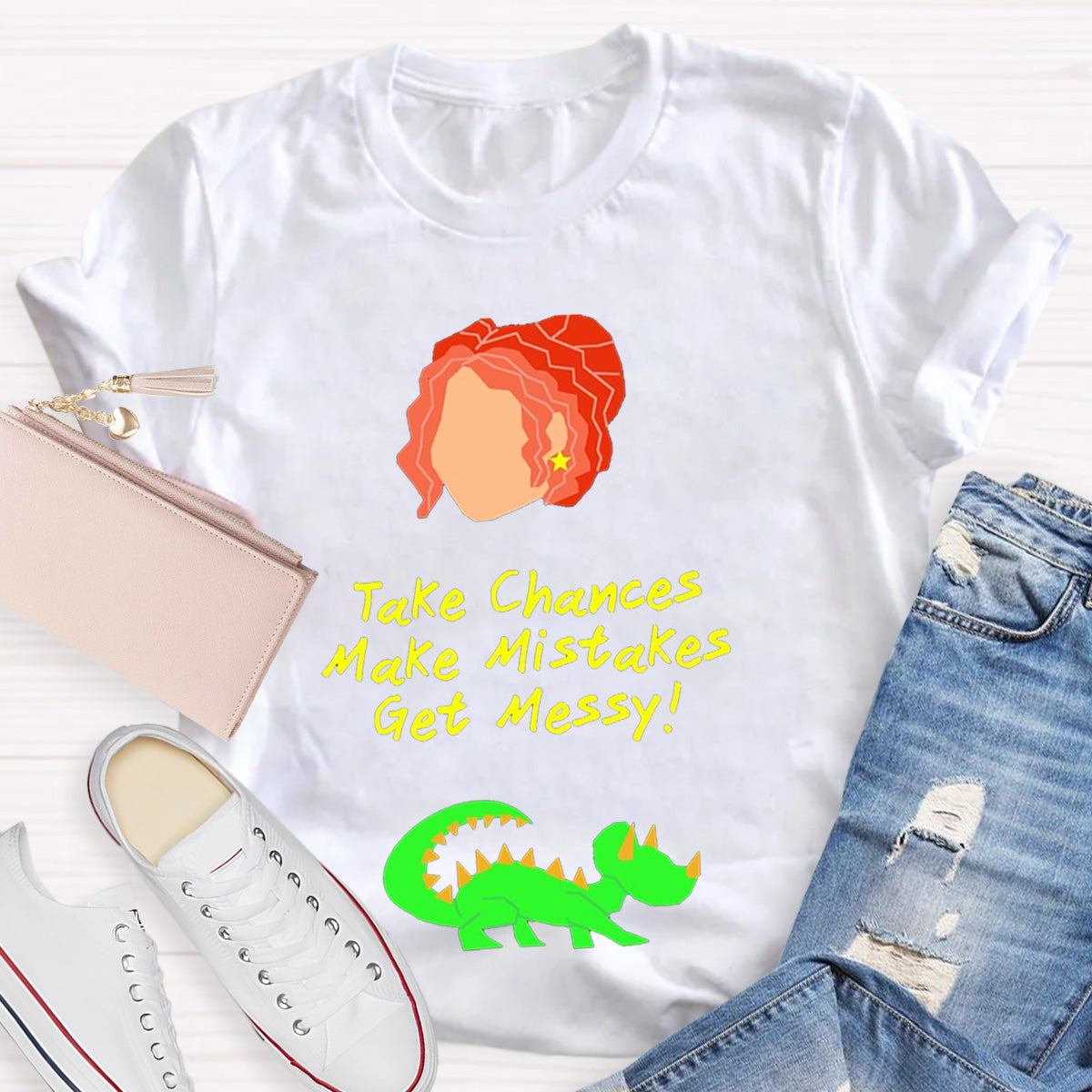 Take Chances Make Mistakes School Bus Teacher T-Shirt