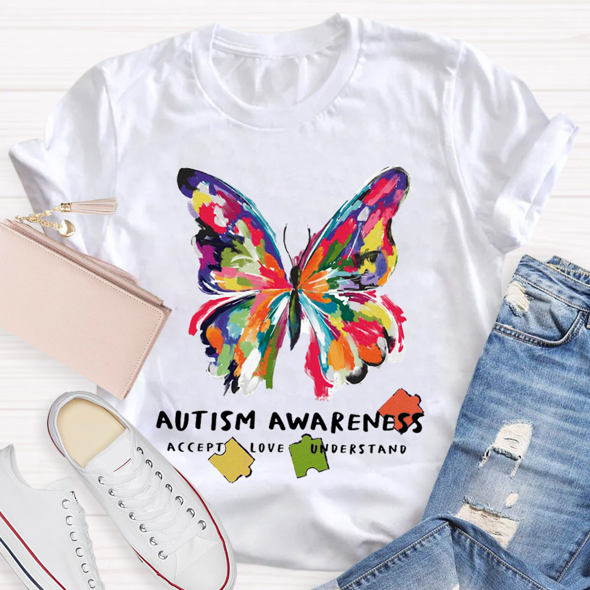 Autism Awareness Accept Understand Love Teacher T-Shirt