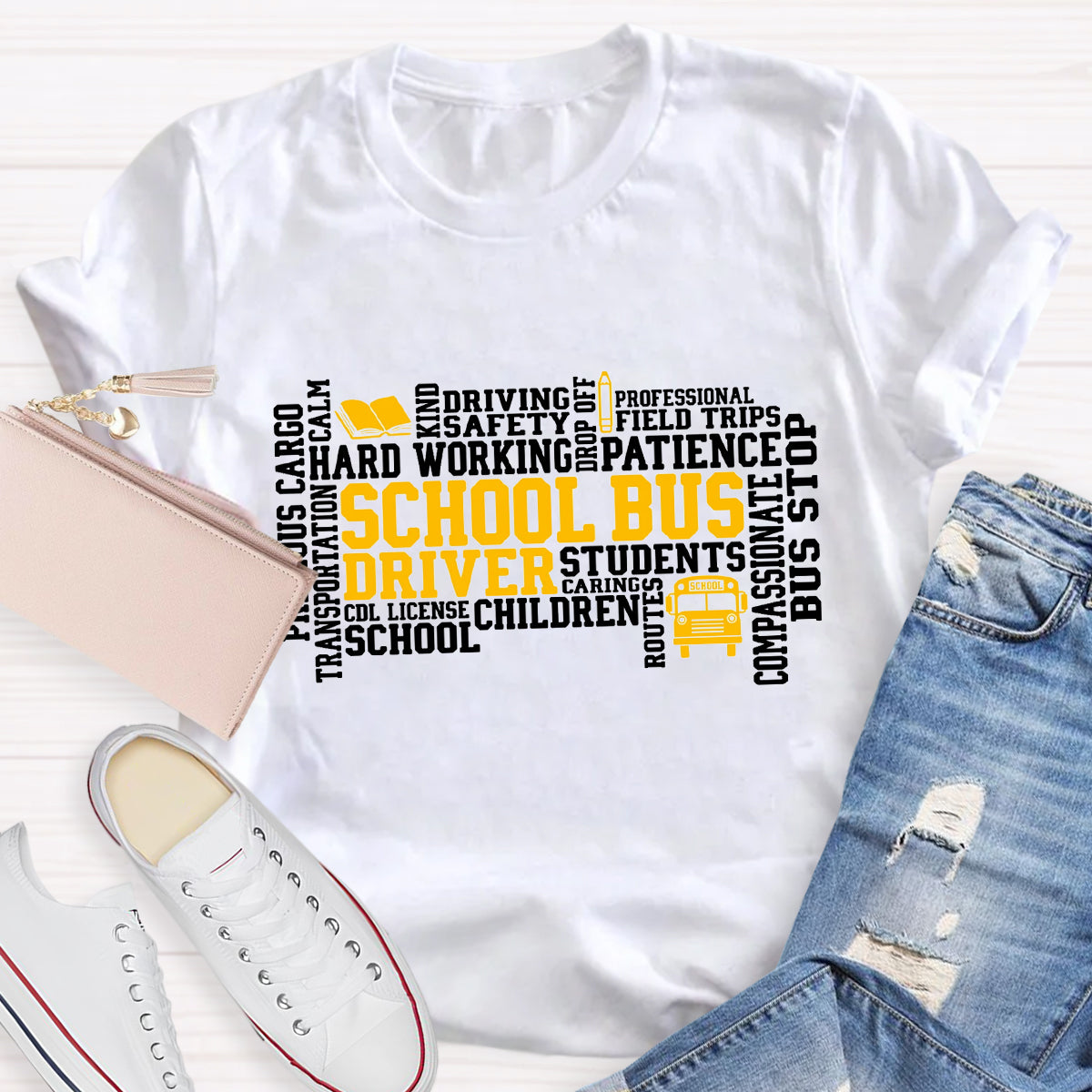 School Bus Driver Caring Students T-Shirt
